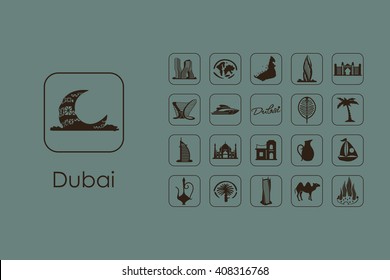 Set of Dubai simple icons