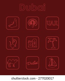 It is a set of Dubai simple web icons