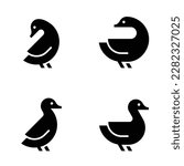 Set of Duck Logo. Icon design. Template elements