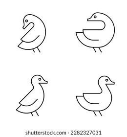 Set of Duck Logo. Icon design. Template elements