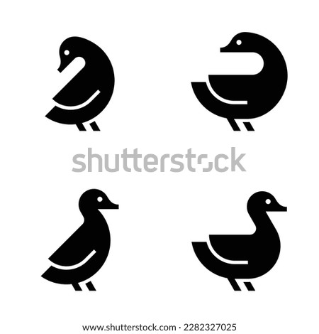 Set of Duck Logo. Icon design. Template elements
