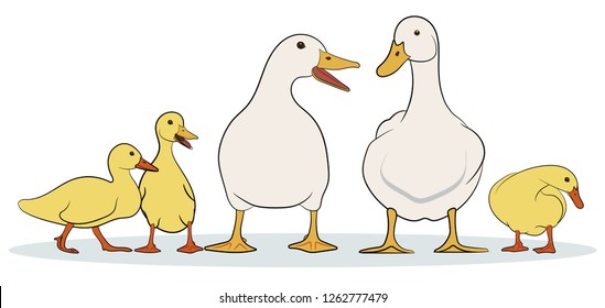 Set Ducks Vector Illustration Stock Vector (Royalty Free) 1262777479 ...