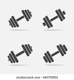 Set of dumbbell icons on white background. Vector illustration