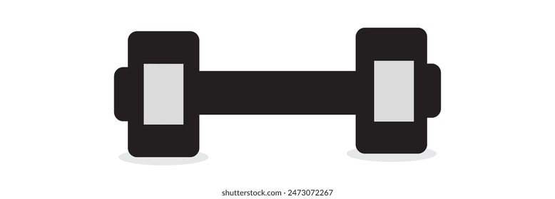 Set of dumbbells and barbells for the gym. Black icon for fitness and sports center. Barbell and dumbbells logo design. Vector illustration, EPS10.