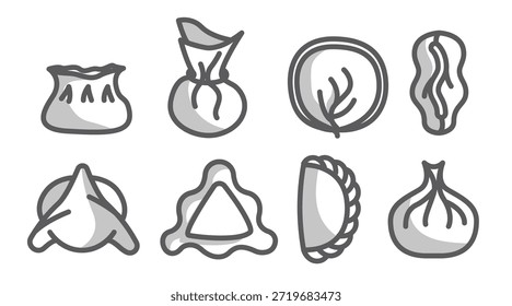 Conjunto de iconos vectoriales de bolas de masa