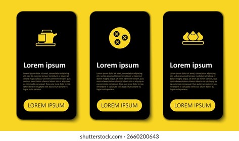 Set Dumpling, Wonton y ceremonia de té tradicional. Plantilla de infografía de negocios. Vector
