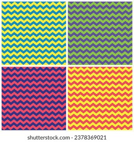 Ensemble de Motifs Zigzag de Duotone pour Fond