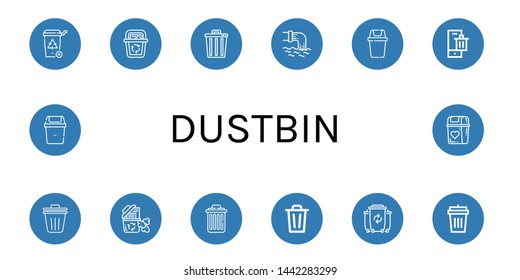Set of dustbin icons such as Recycle bin, Trash, Waste, Bin, Trash bin, Delete, Garbage , dustbin