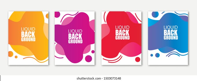 Set of dynamic abstarct geometric liquid shapes.Colorful sale banner template. Modern design for website, presentations or mobille apps. Vector illustration 