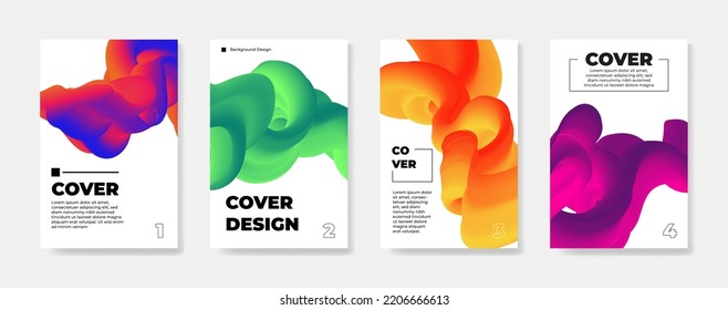 Set of dynamic abstract fluid colorful gradient background design. Usable for banners, covers, layout, flyer and posters - colorful vector design 3
