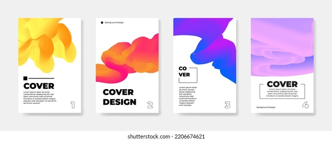 Set of dynamic abstract fluid colorful gradient background design. Usable for banners, covers, layout, flyer and posters - colorful vector design 4