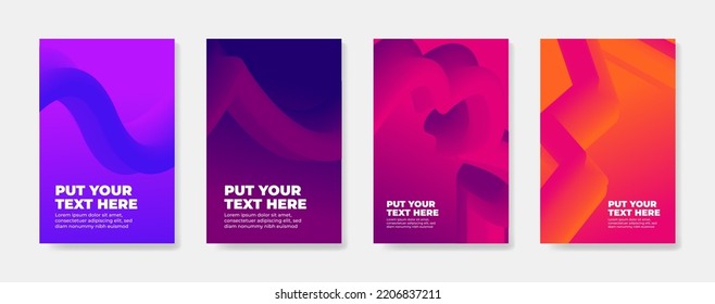 Conjunto de diseño de fondo de gradiente colorido de líquido abstracto dinámico. Usable para banners, portadas, disposición, volante y carteles - diseño vectorial colorido 7