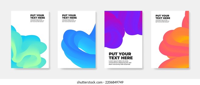 Set of dynamic abstract fluid colorful gradient background design. Usable for banners, covers, layout, flyer and posters - colorful vector design 9