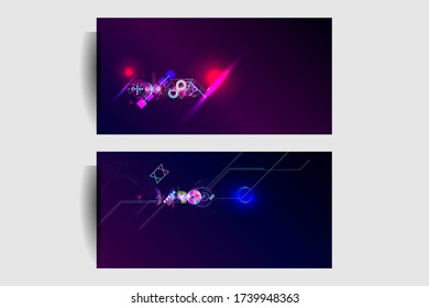 Set dynamic geometric fluid shapes flowing and liquid abstract gradient background for banner, poster stock vector design
