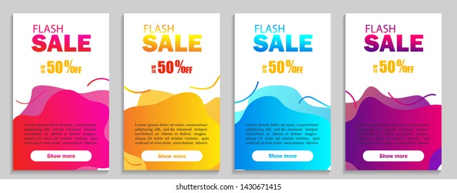 Set of dynamic geometric liquid shapes. Modern design covers for website, presentations or mobille apps. vector eps10