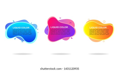 Set of dynamic geometric liquid shapes.Abstract modern design  wave for website, social media  or mobile apps. vector eps10