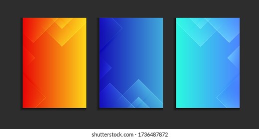set of dynamic gradient background, abstract creative shape digital background, modern landing page concept vector.