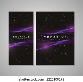 Set of dynamic wave dimension background with light shadow effect - Background Abstract design Art elements technology. Futuristic background, art wallpaper. Vector illustration.