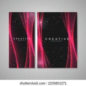 Set of dynamic wave dimension background with light shadow effect - Background Abstract design Art elements technology. Futuristic background, art wallpaper. Vector illustration.