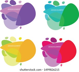 Set of  dynamical circle colored forms and line for logo, banners with flowing liquid shapes.  Vector.