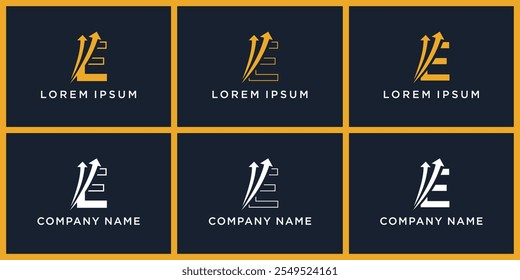 set E abstract business and financial logo