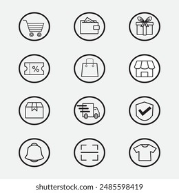 set of e commerce icons good web, application, website e commerce and element design