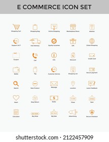 Set of e commerce line icon | online shopping icon set | editable Stroke
