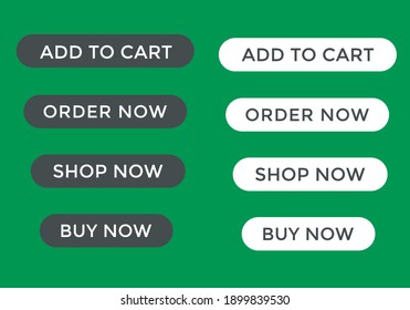 set of e commerce shop web button. add to cart, order now. shop now. buy now button. e commerce button