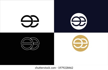 Set Of E ,EE Abstract letters logo monogram