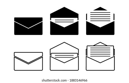 Set of e mail icon symbol. E mail sent, received, opened and read. For you web, app, UI. Illustration vector