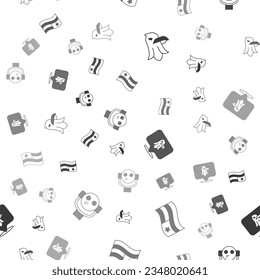 Set Eagle, American flag,  and Tourist binoculars on seamless pattern. Vector