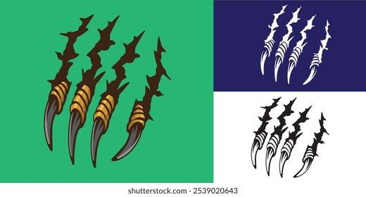 set of eagle claw good for sticker, decals, element design, tattoo design, etc