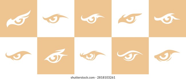 Set of Eagle Eye Logo Vector