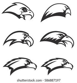 Set Eagle Heads Icons Isolated On Stock Vector (Royalty Free) 586887197 ...