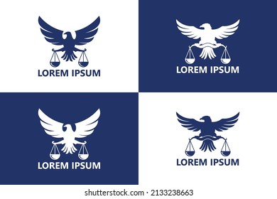 Set of eagle law justice logo template design vector