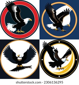 set of eagle logo concept style vector illustration business logo design art