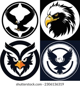 set of eagle logo creative gradient vector illustration business logo design art