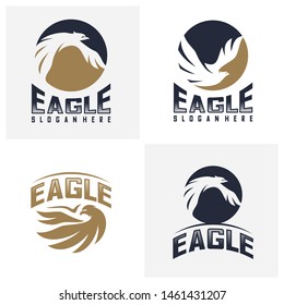 Set of Eagle Logo Design Vector. Flying Eagle logo template. Icon Symbol