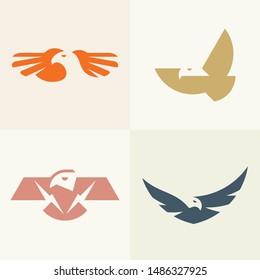 Set of Eagle Logo. Icon design. Template elements