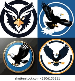 set of eagle logo modern creative vector illustration business logo design art