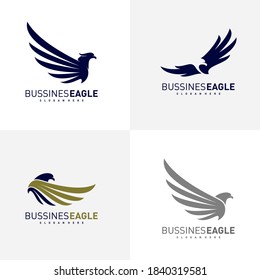 Set of Eagle Logo Vector, Creative Eagle logo design template, Icon symbol