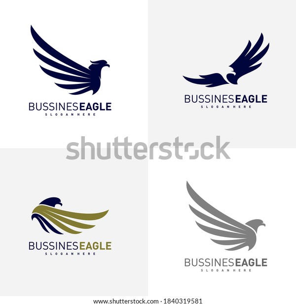 Set Eagle Logo Vector Creative Eagle Stock Vector (Royalty Free ...