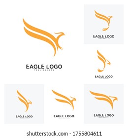 Set of eagle logo vector design