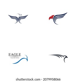 set of eagle logo vector illustration design template