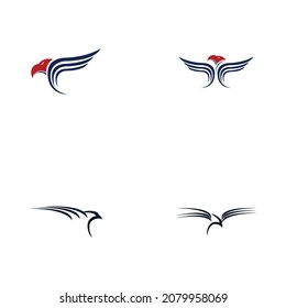 set of eagle logo vector illustration design template