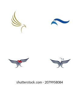 set of eagle logo vector illustration design template