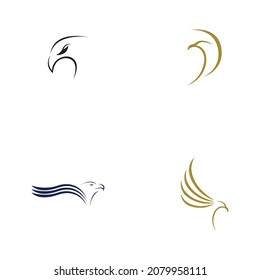 set of eagle logo vector illustration design template