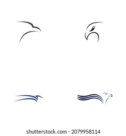 set of eagle logo vector illustration design template