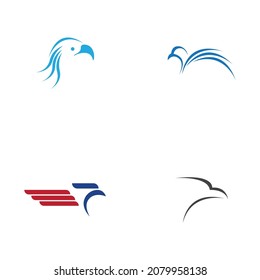 set of eagle logo vector illustration design template