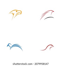 set of eagle logo vector illustration design template